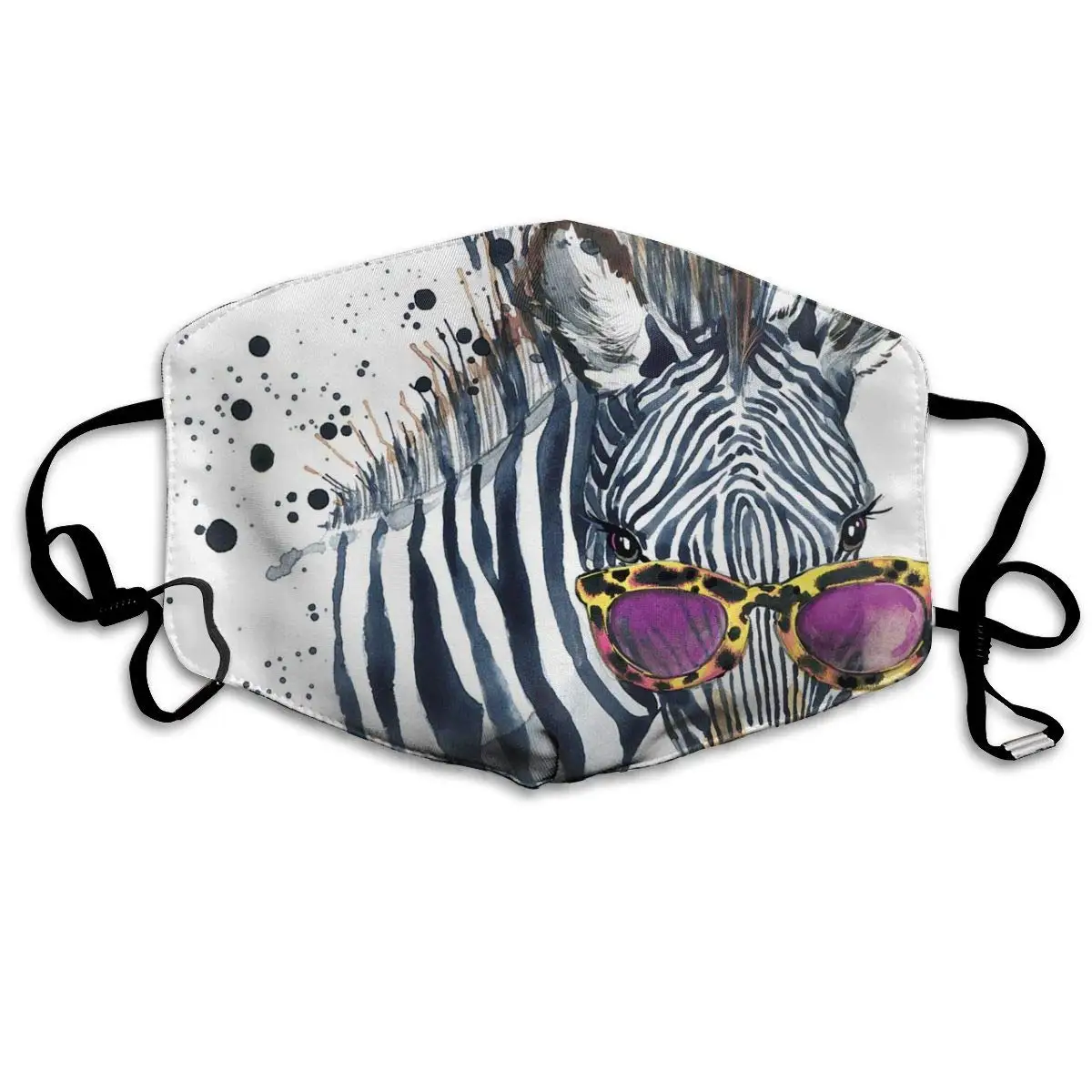 

Mouth Mask Cool Zebra in Glasses Print Masks - Breathable Adjustable Windproof Mouth-Muffle, Camping Running for Women and Men