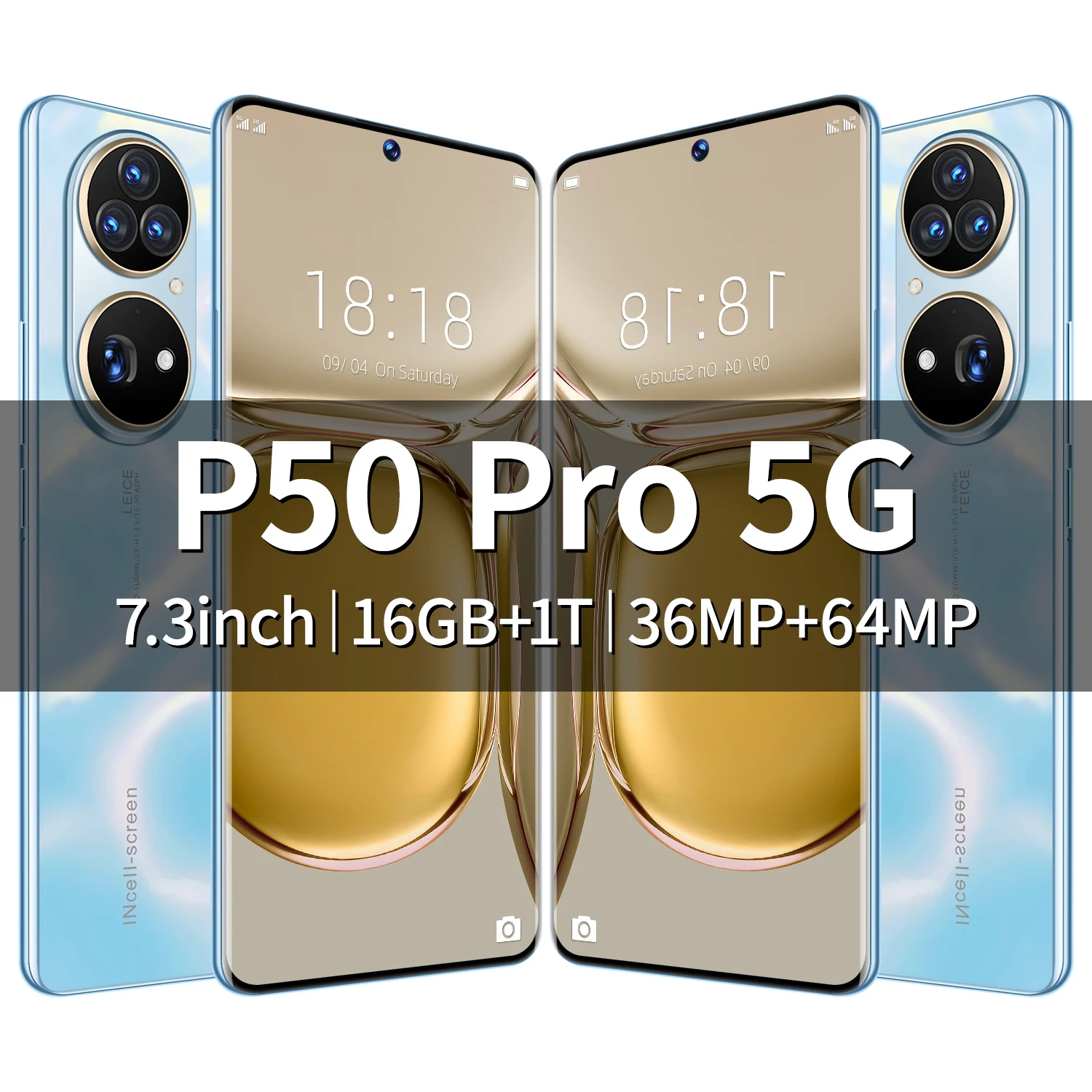 Bonito tel&eacute;fono m&oacute;vil P50 Pro, pantalla de 7,3 pulgadas, reconocimiento facial, Tarjeta SIM Dual, 6800 mAh, 16 + 1T-2
