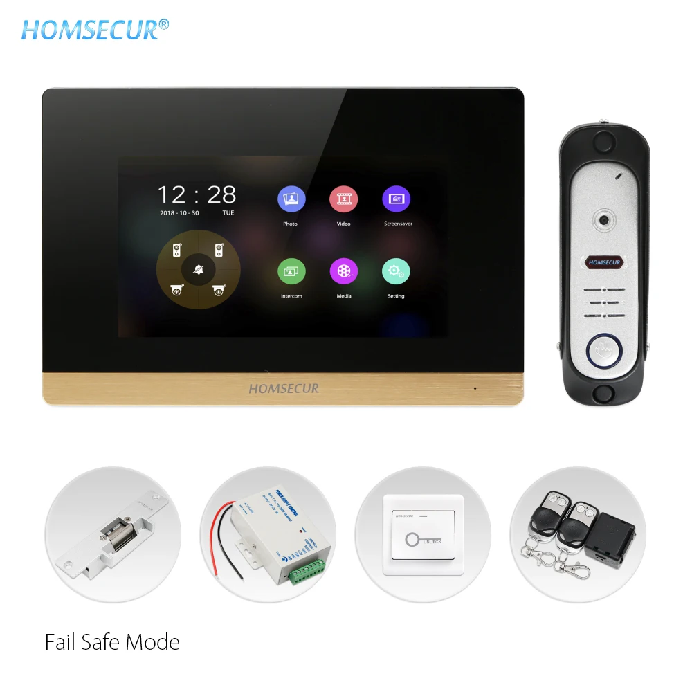 HOMSECUR 4 провода 7 &quotвидеодомофон домофон система дверного звонка наружная камера