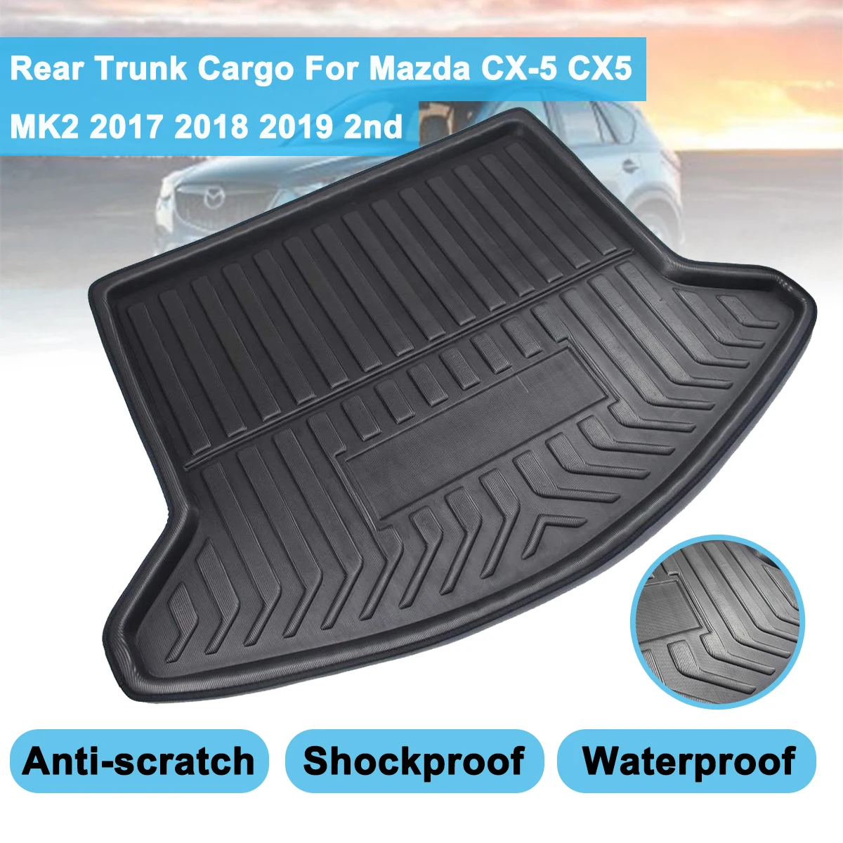 Для Mazda CX-5 CX5 MK2 2017 2018 2019 2nd Cargo Liner Boot Tray Задняя Крышка багажника матовый коврик
