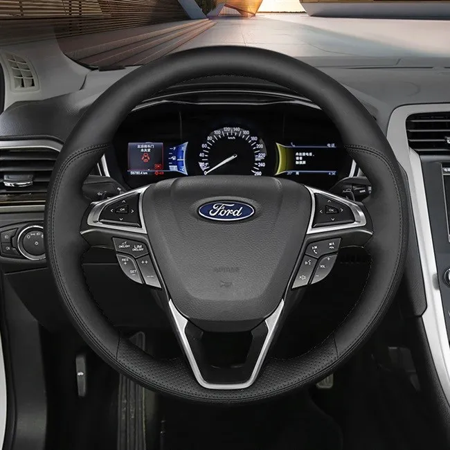 

DIY hand-sewn leather car steering wheel cover for Ford Mondeo edge new Mondeo