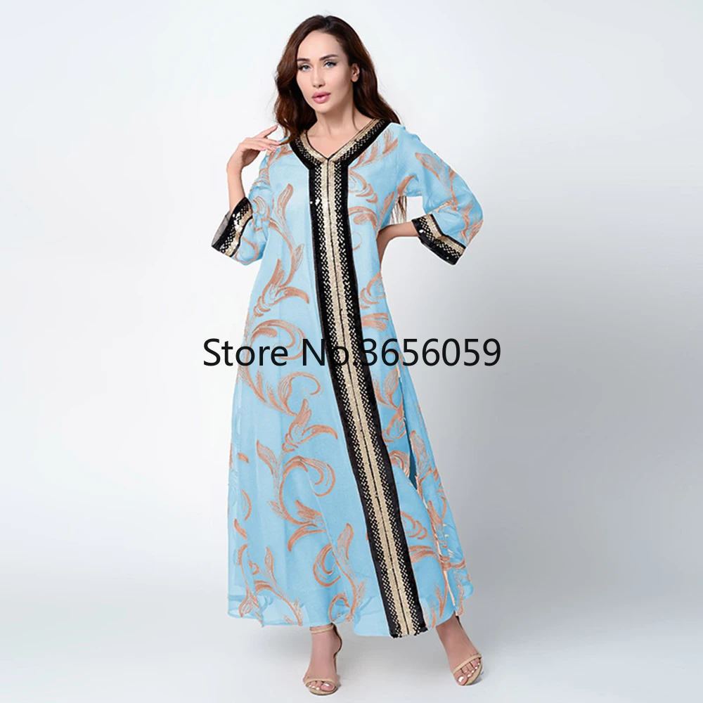 Caftan Марокканская кафтан Abaya женское платье макси в мусульманском стиле