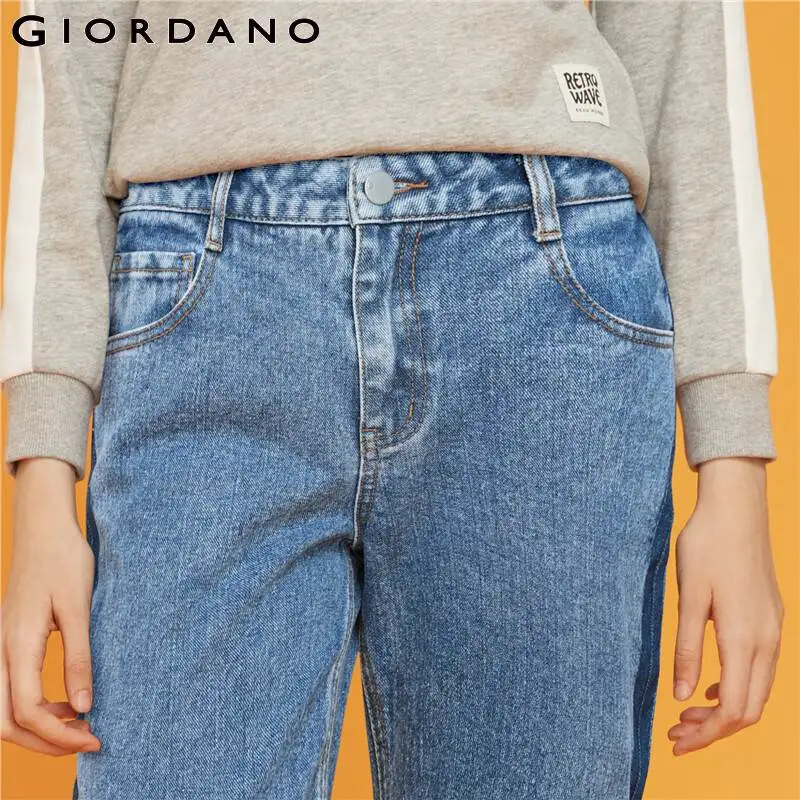 Джинсы Giordano женские прямые до щиколотки со средней посадкой повседневные с