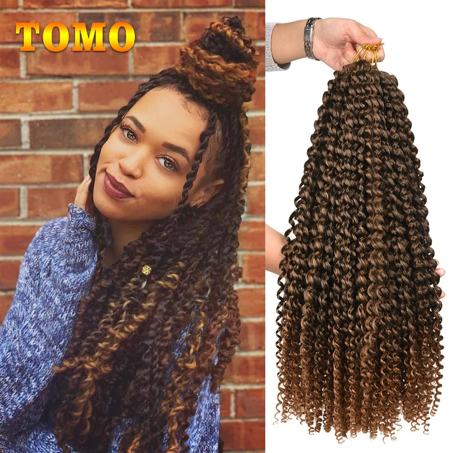 

TOMO 14 18 2" Passion Spring Twists Synthetic Crotchet Hair Extensions Ombre Crochet Braids Kinky Curly Twist Braiding Hair Bulk