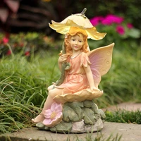 american country flower fairy resin cute girl statues accessories outdoor figurines crafts fairy park garden figuras decorativas