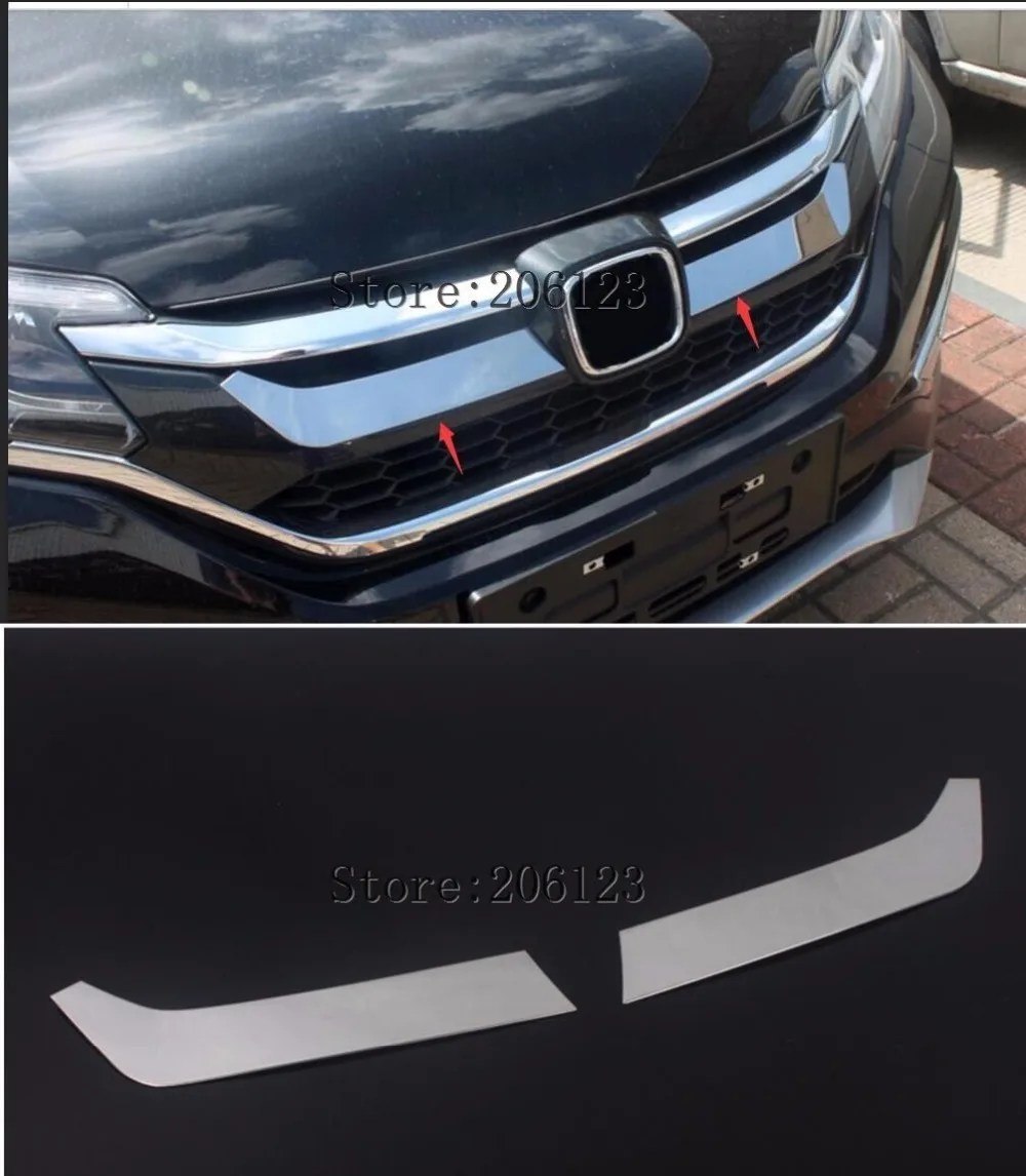 Для Honda CRV CR-V 2015 2016 нержавеющая сталь Передняя решетка гоночная Накладка 2 шт |