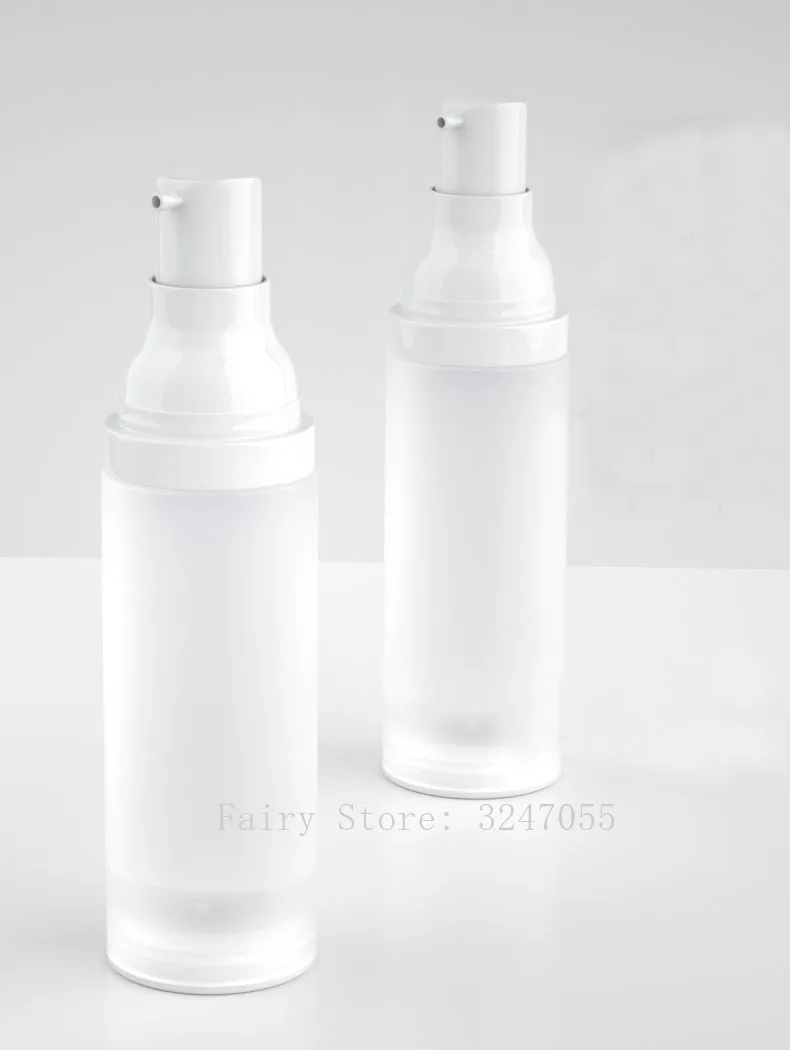 Пустой белый полипропиленовый косметический матовый вакуумный контейнер для