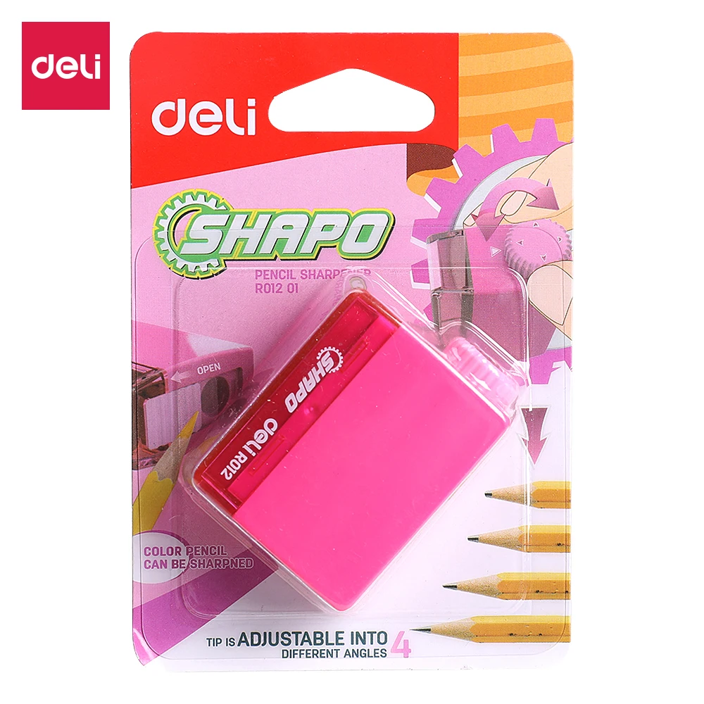 DELI ER01201Pencil Sharpener Novelty Adjustable Thick Creative Emotions Plastic Children Stationery Supplies Sketch Lead Planer |