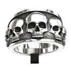 Мужское кольцо с черепом, готическое кольцо с властным черепом, винтажное Ювелирное Украшение в стиле рок