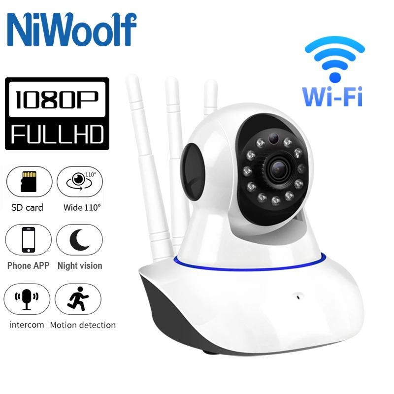 

1080P Wifi IP Camera 2MP Network Surveillance Night Vision Camera Baby Monitor Wifi Home Security Alarm