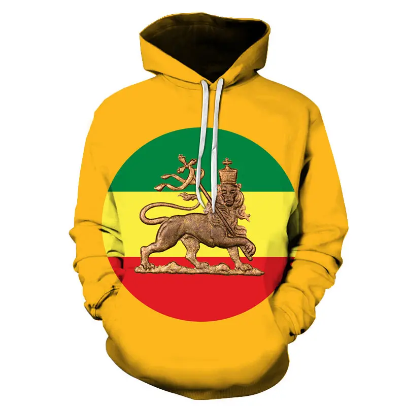 Толстовка мужская с 3D-принтом медведя свитшот национальным флагом России