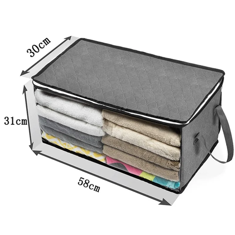 

Blanket Quilt Container Handles Box Non woven Wardrobe Foldingable Bag Large Capacity Dustproof Clothinges Dampproof Storage
