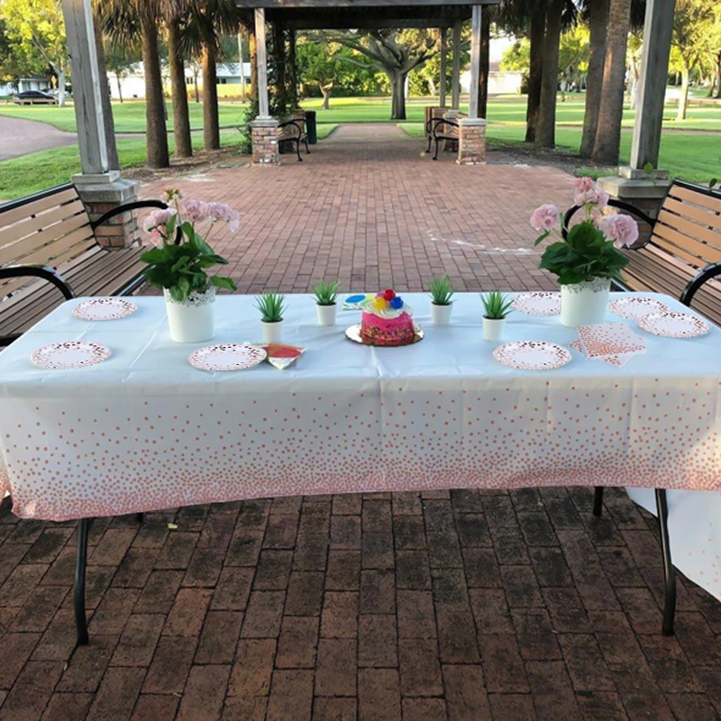 

Disposable Tableware Happy Birthday Supplies Gold Stamping Dot Plate Napkin Cups Rose Pink Blue Black Baby Shower Deco 1st Party