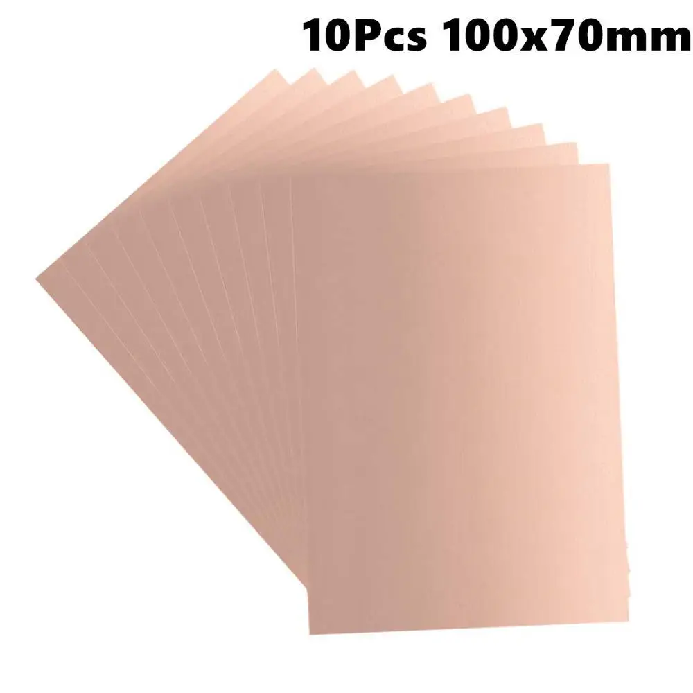 Печатная плата с двухсторонним медным плакированным ламинатом 10 шт. 100x70 мм