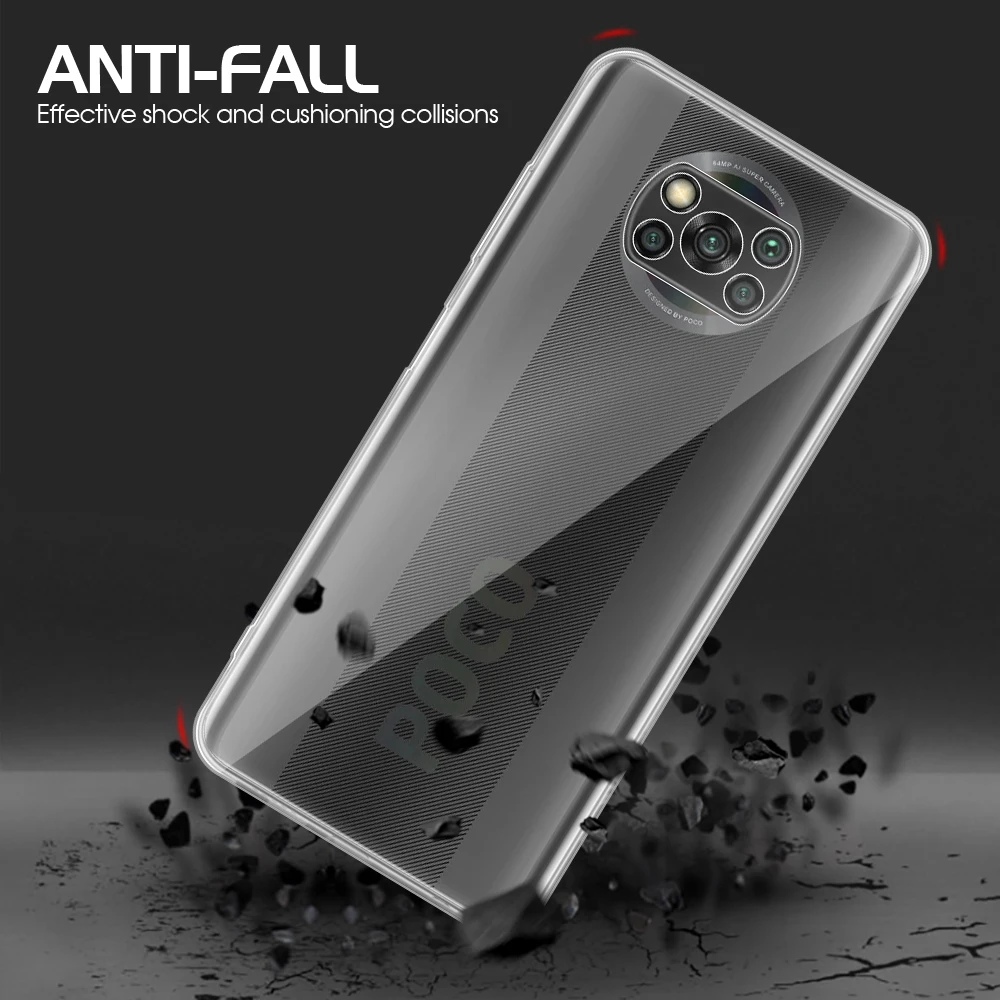 Soft Clear Camera Lens Protection Phone Case for Xiaomi POCO X3 Pro NFC POCOX3 X3Pro X3NFC Luxury Silicone Ultra Thin Back Cover