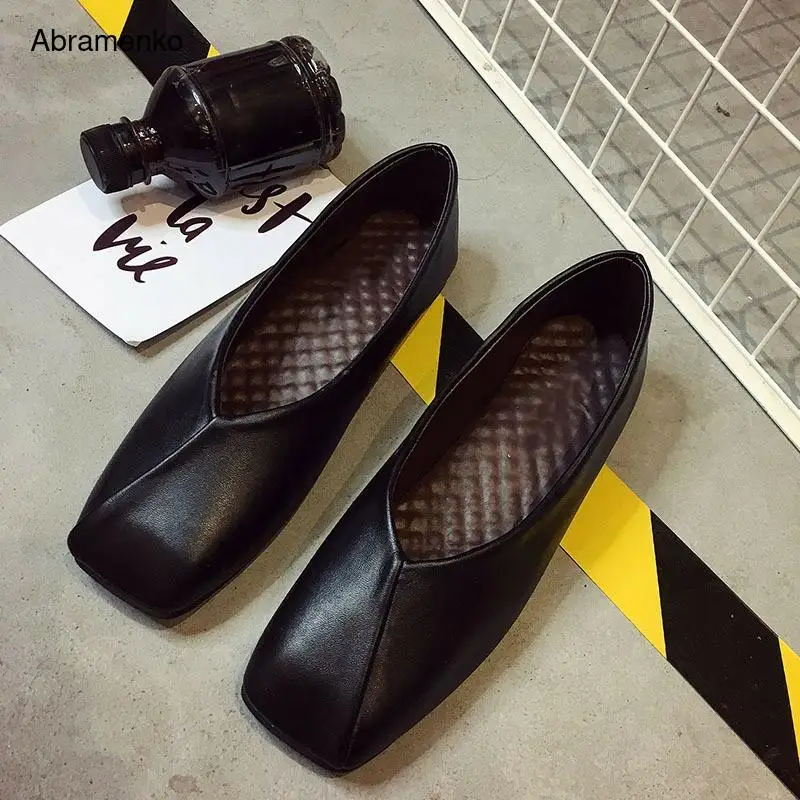 

Women Flats Summer Style Casual Solid Square Toe Slip-On Flat Shoes Soft Comfortable Women Shoes Ballet Flats Plus Size 35-40