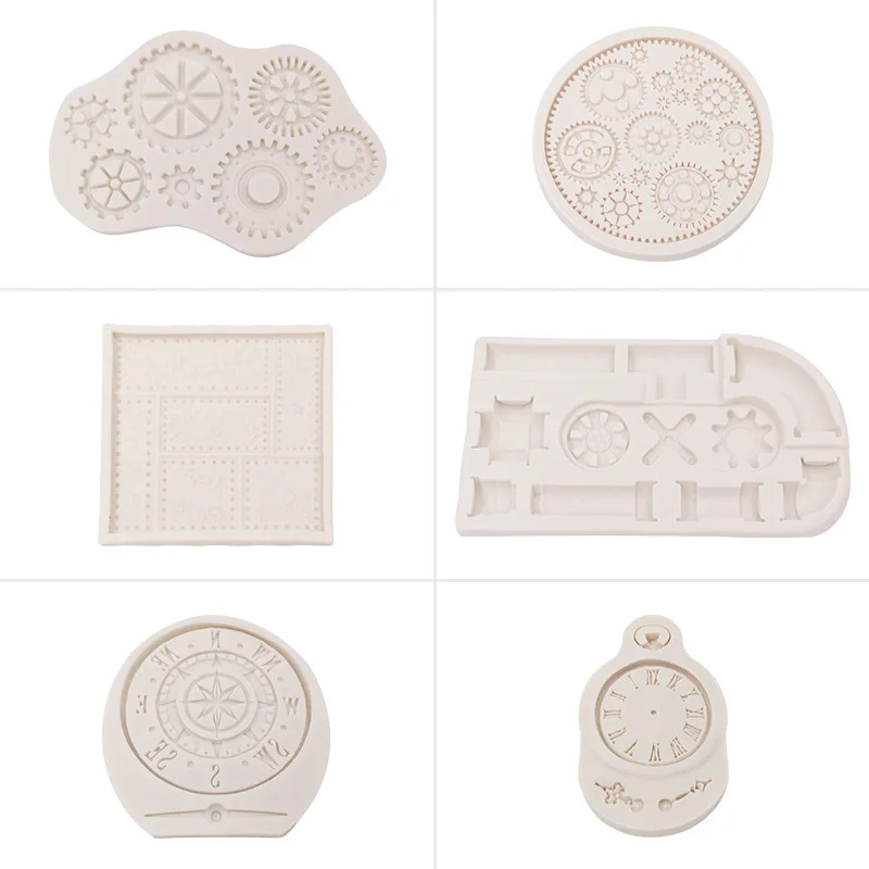 Силиконовая форма для торта Gear механические часы украшения помадки шоколада с