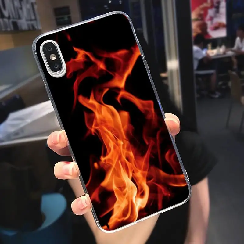 

Flame pattern aesthetics Phone Case Transparent soft For iphone 5 5s 5c se 6 6s 7 8 11 12 plus mini x xs xr pro max