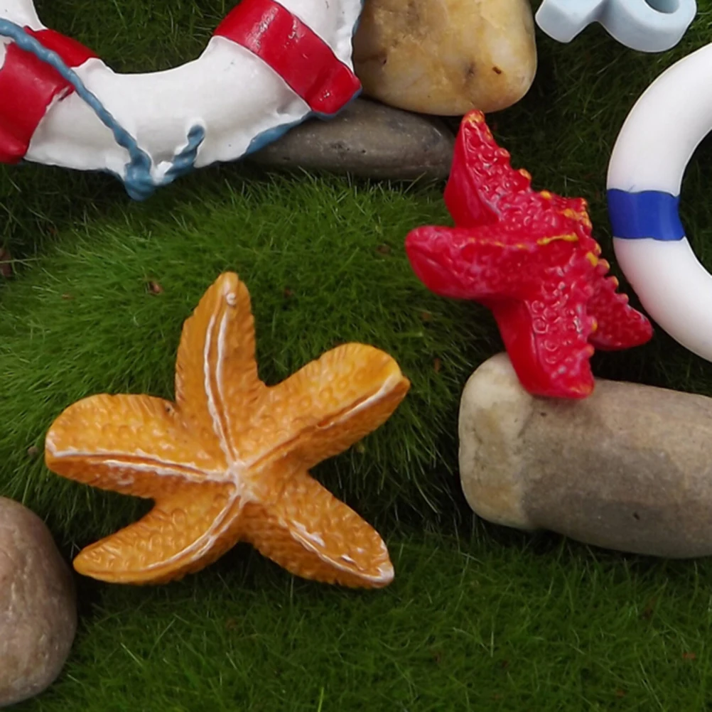 

2 Pcs Resin Starfish Fairy Garden Miniatures Starfish Terrarium Figurines Miniature Garden Decoration Miniature Fairy Figurines