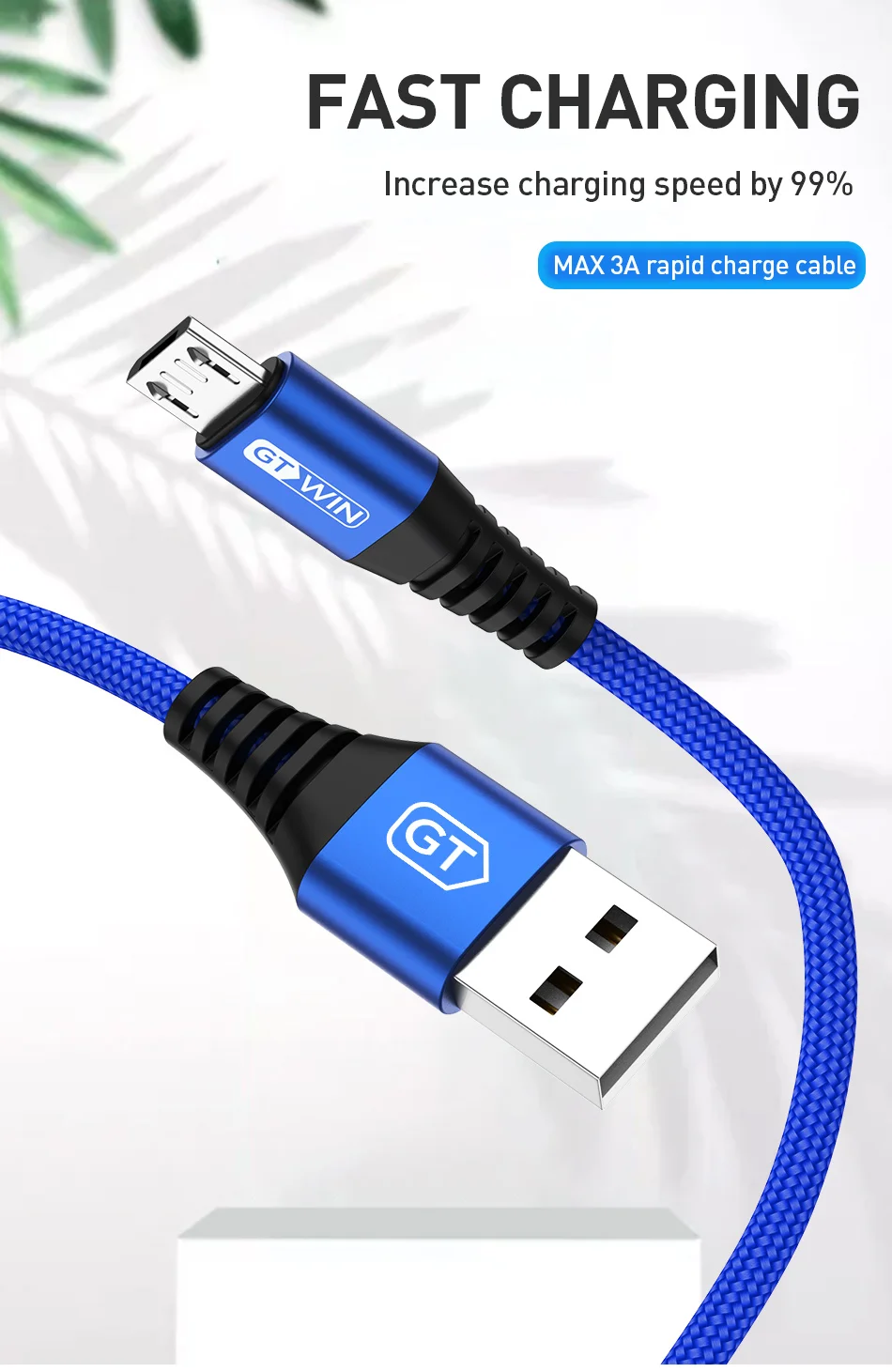 GTWIN Micro USB кабель 3A Быстрая зарядка для samsung S7 J5 J7 1M 2M Microusb кабель для передачи данных для Xiaomi Redmi Note 5 A кабели