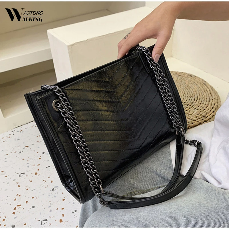 Новая брендовая простая большая сумка из искусственной кожи вместительная на