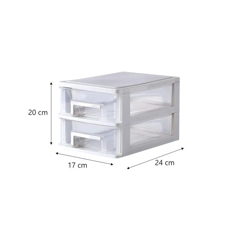 

Two-layer Storage Cabinet Plastic Drawer Type Storage Box Portable Dustproof Storage Case Desktop Organizer Sundries Holder