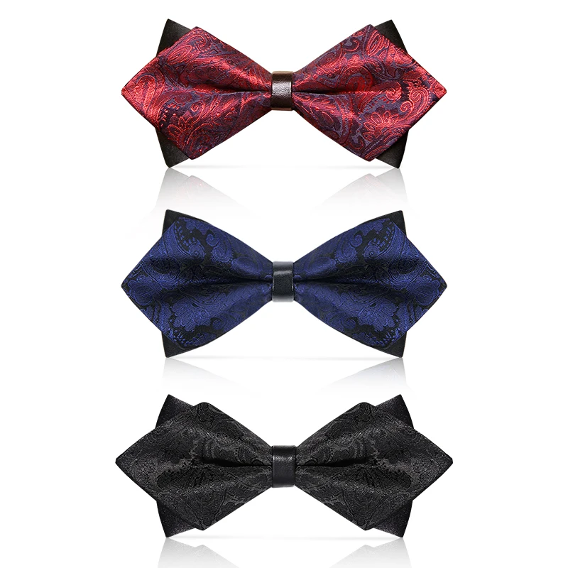 

2019 Fashion Designer Brand Bow Ties French Gentleman Bow Tie Paisley Wedding Bowtie Anniversary Butterfly Knot with Gift Box