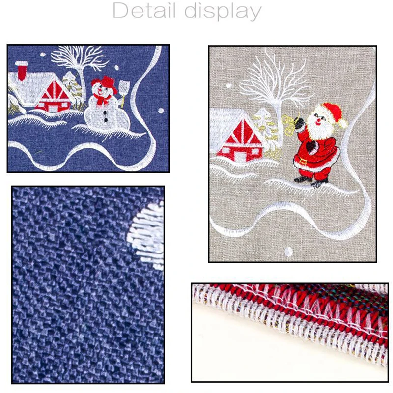 Рождественская скатерть для обеденвечерние стола Новогодняя с вышивкой