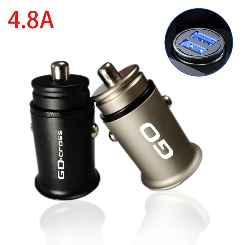 4.8A металла с двумя портами USB для телефона Зарядное устройство автомобиля