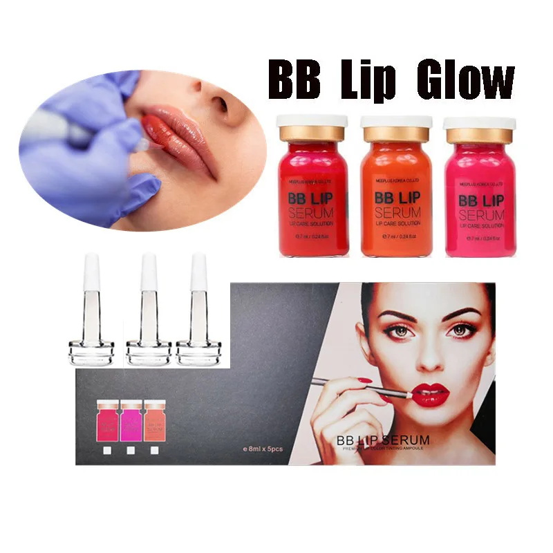 

Korean 8ml Meso BB Lips Glow Treatment Ampoule Lip Gloss BB Cream Glow Serum For Lip Blush Pigment Coloring Dr Pen Treatment