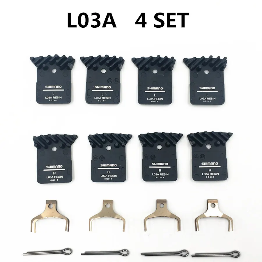 L03A Resin 4 SET SHIMANO L02A колодки 105 ULTEGRA R7070 R8070 R9170 L03A L04C охлаждающий плавник Ice Tech тормозные колодки ROAD BR RS505 RS805 дорожный дисковый тормоз - Цвет: L03A Resin 4 SET