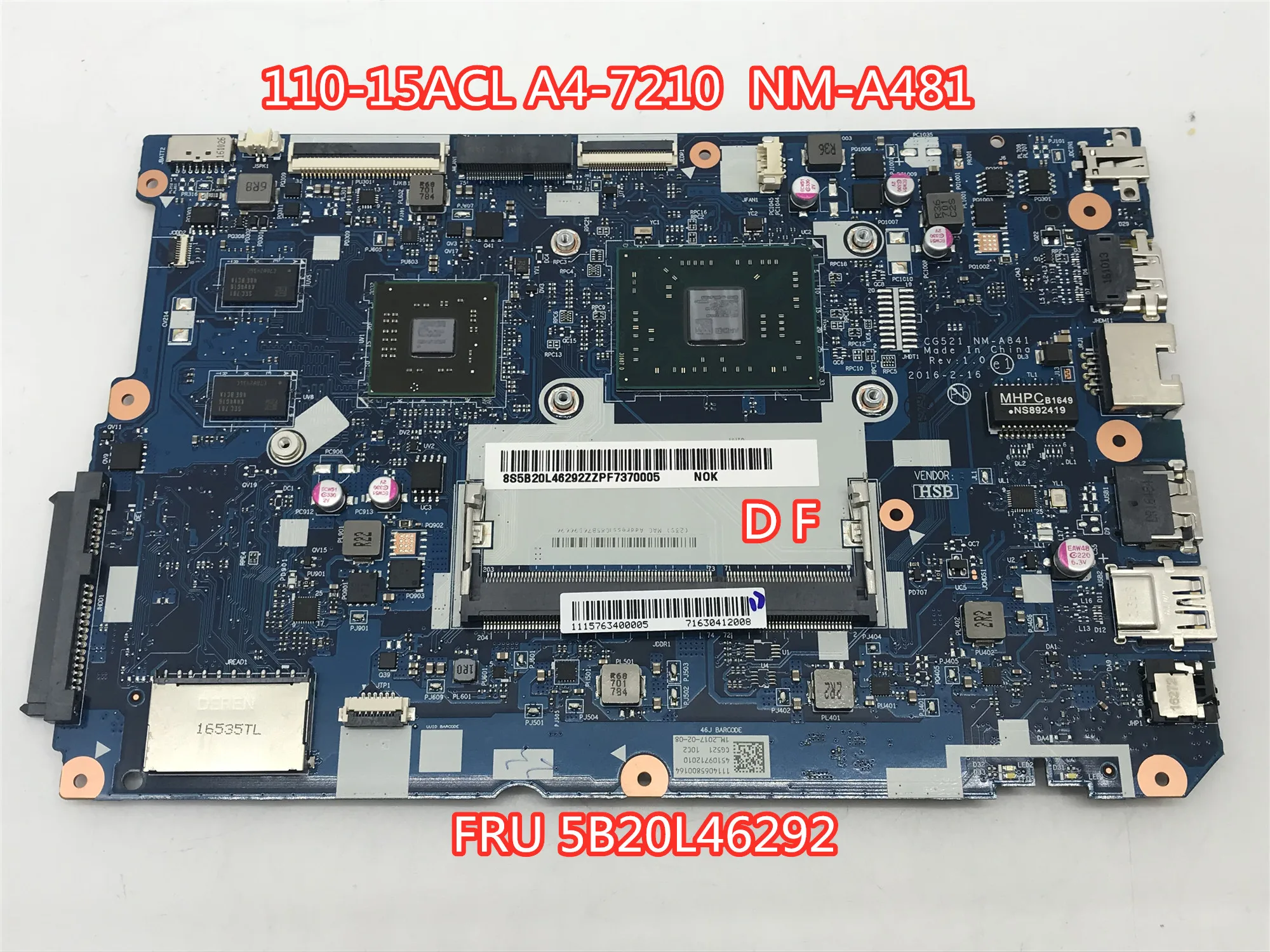 Lenovo CG521 NM-A841 материнская плата для 110-15ACL Материнская плата ноутбука с AMD A4-7210 FRU 5B20L46292 протестирована