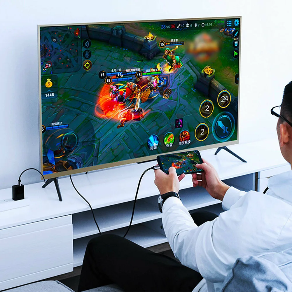 Портативный тип c USB для HD 4K HDMI конвертер кабель Шнур телефона ПК