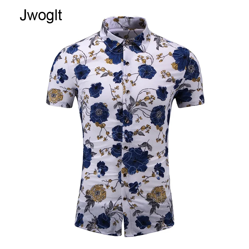 

45KG-120KG Summer Men Hawaiian Beach Floral Print Shirt Short Sleeve Summer Stretch Holiday Vacation Fashion Shirts 5XL 6XL 7XL