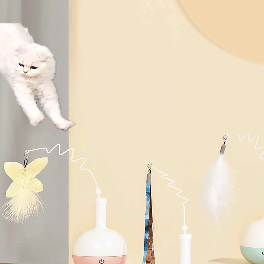 

New Cat Teasing Toy Cat Self-Healing Tumbler Automatic Funny Cat Ball Multifunction Electric Pet Interactive Training Feeder Toy