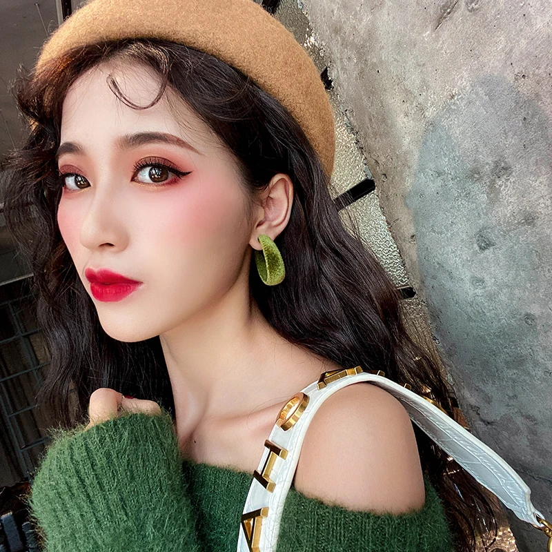 Новый дизайн Модная бижутерия осенний и зимний стиль флокированные простые