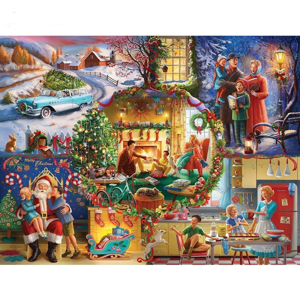 

Diamond Painting Christmas 5D Diy Diamond Embroidery Santa Claus Cartoon Winter Home Decorations Mosaic Corss Stitch Kit Gifts