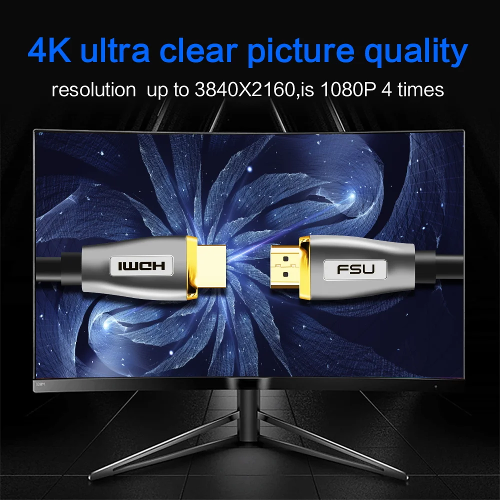 HDMI кабель 2 0 высокоскоростной Золотой штекер 3 м 5 для разветвителя переключателя