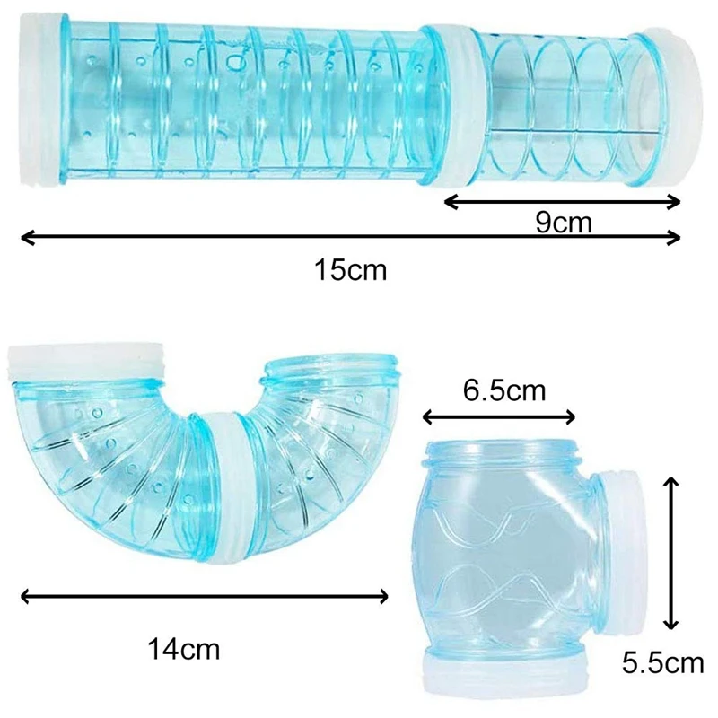 

Hamster Tubes, Adventure External Pipe Set Hamster Cage Toys to Expand Space DIY Creative Connection Tunnel Blue
