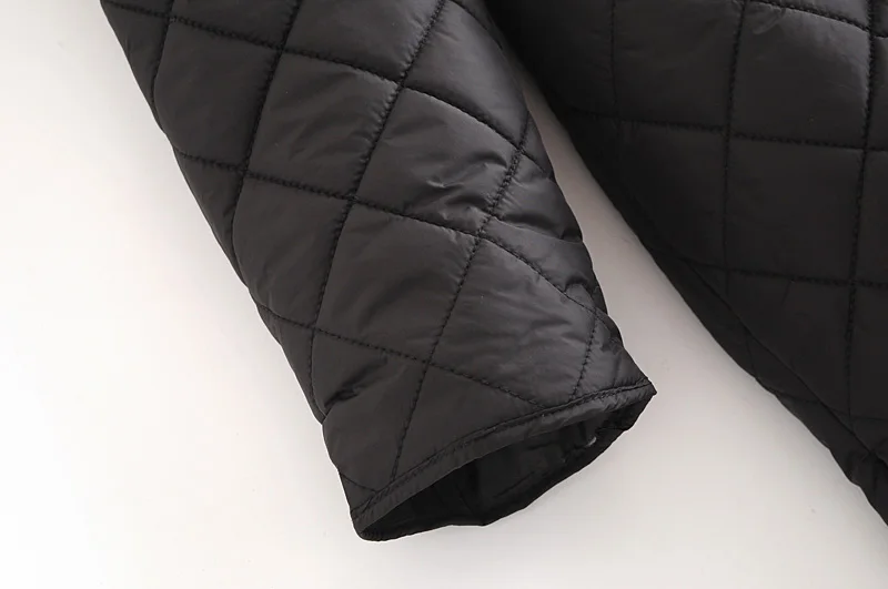 

Winter Padded Jacket Belt Women Warm Coat with Turn-down Collar and Pocket and Long Sleeve Fashion Female Outwear Tops
