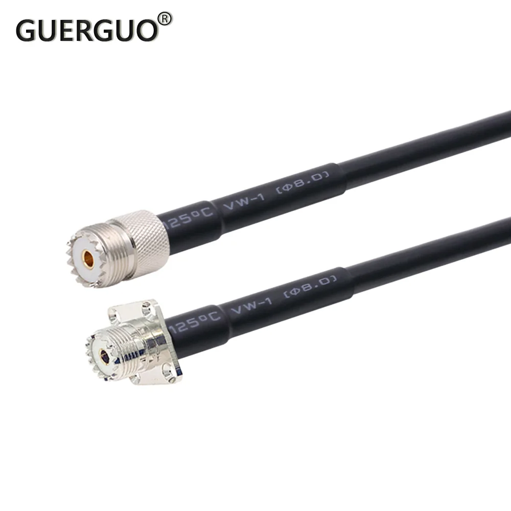 

1m 2m 3m 5m 10m 15m 20m 30m UHF SO239 Female to UHF SO239 Female Panel connector RG58 Coaxial Cable Pigtail Coax cable 15/50cm