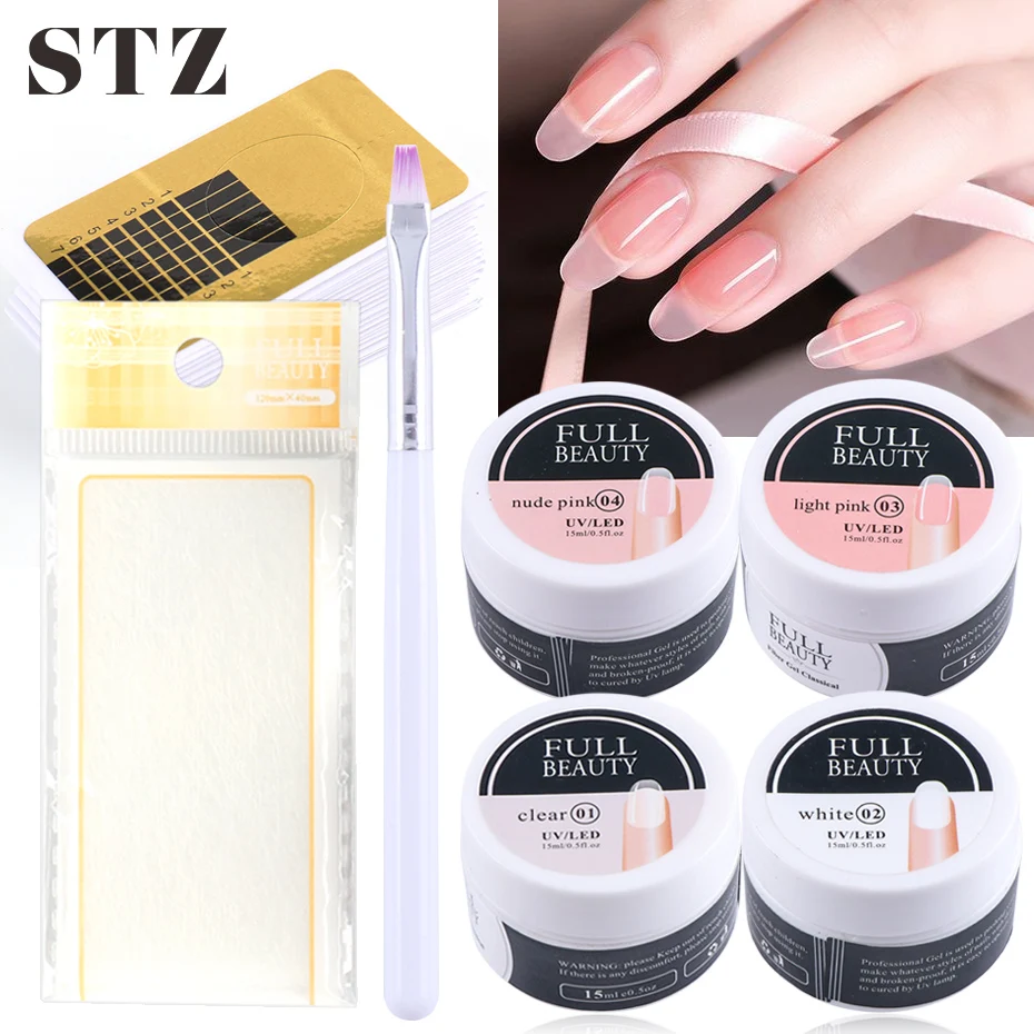 

Nail Extension Gel Set Poly UV Builder Manicure Kit Quick Building Gel Silk Fiberglass Acrylic Nail Art Forms Brush Tools #1800