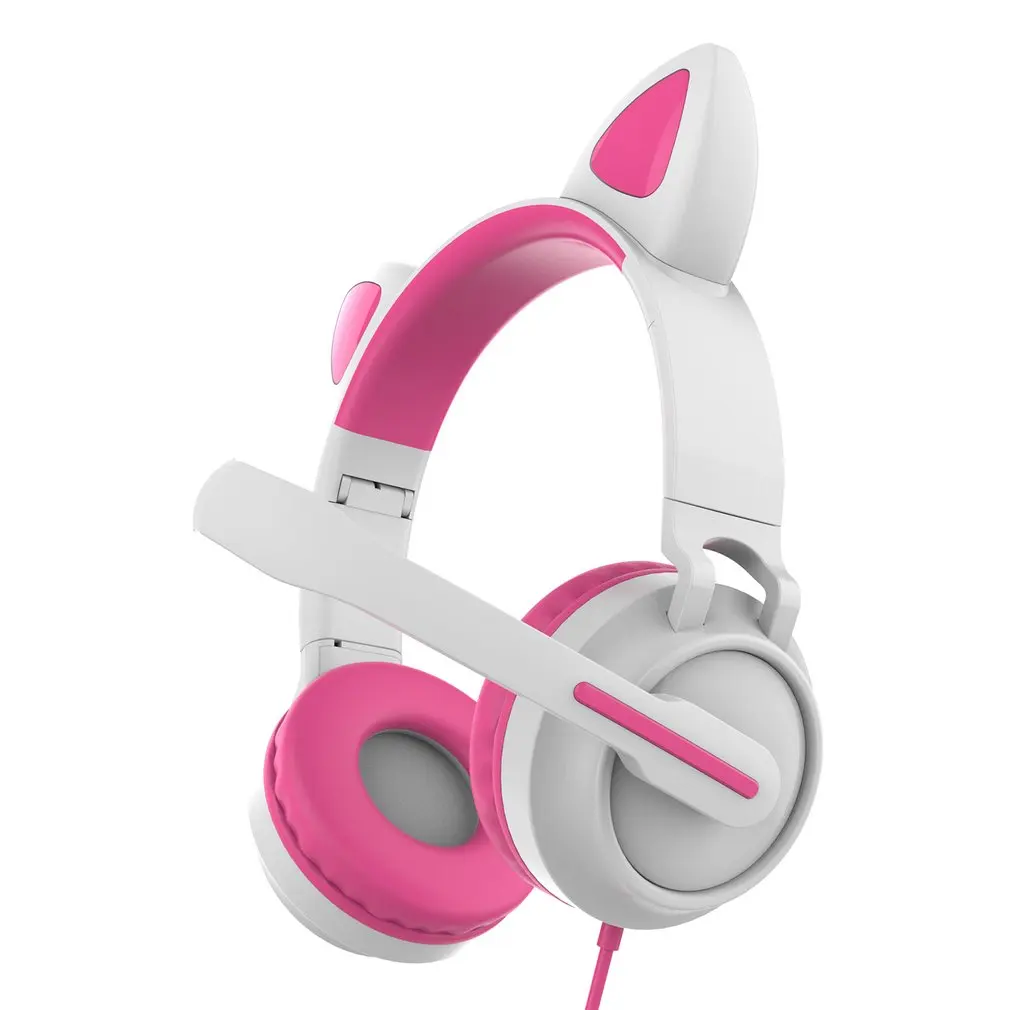 

King Game Headset Gaming Wired Luminous Cat Ear Headset Eat Chicken Desktop Computer Notebook Headset