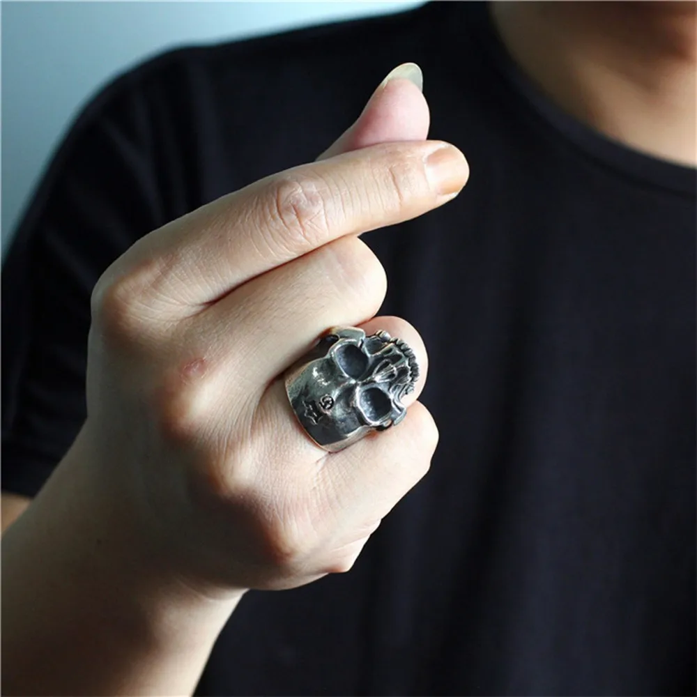 Мужские классические кольца из тайского серебра S925 пробы|skull ring|ring ringskull silver ring |