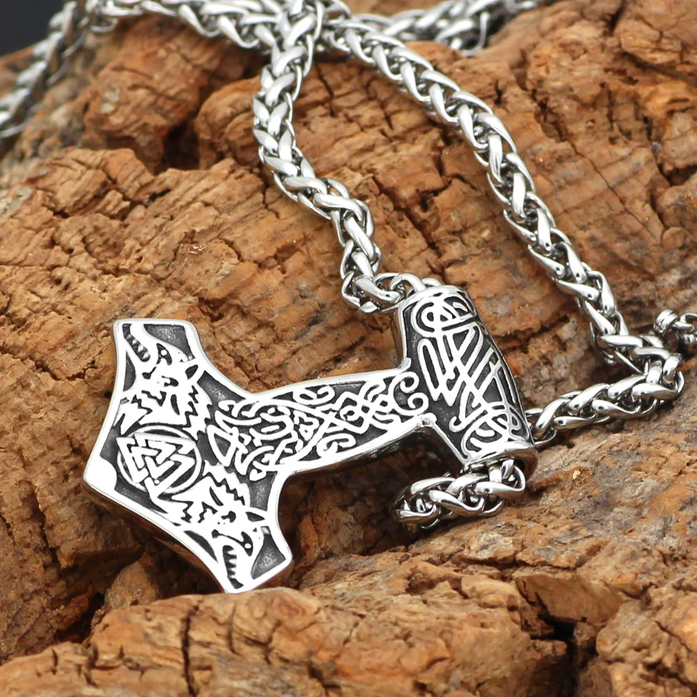 Скандинавский Викинг Молот Тора из нержавеющей стали Mjolnir odin wolf valknut ожерелье с