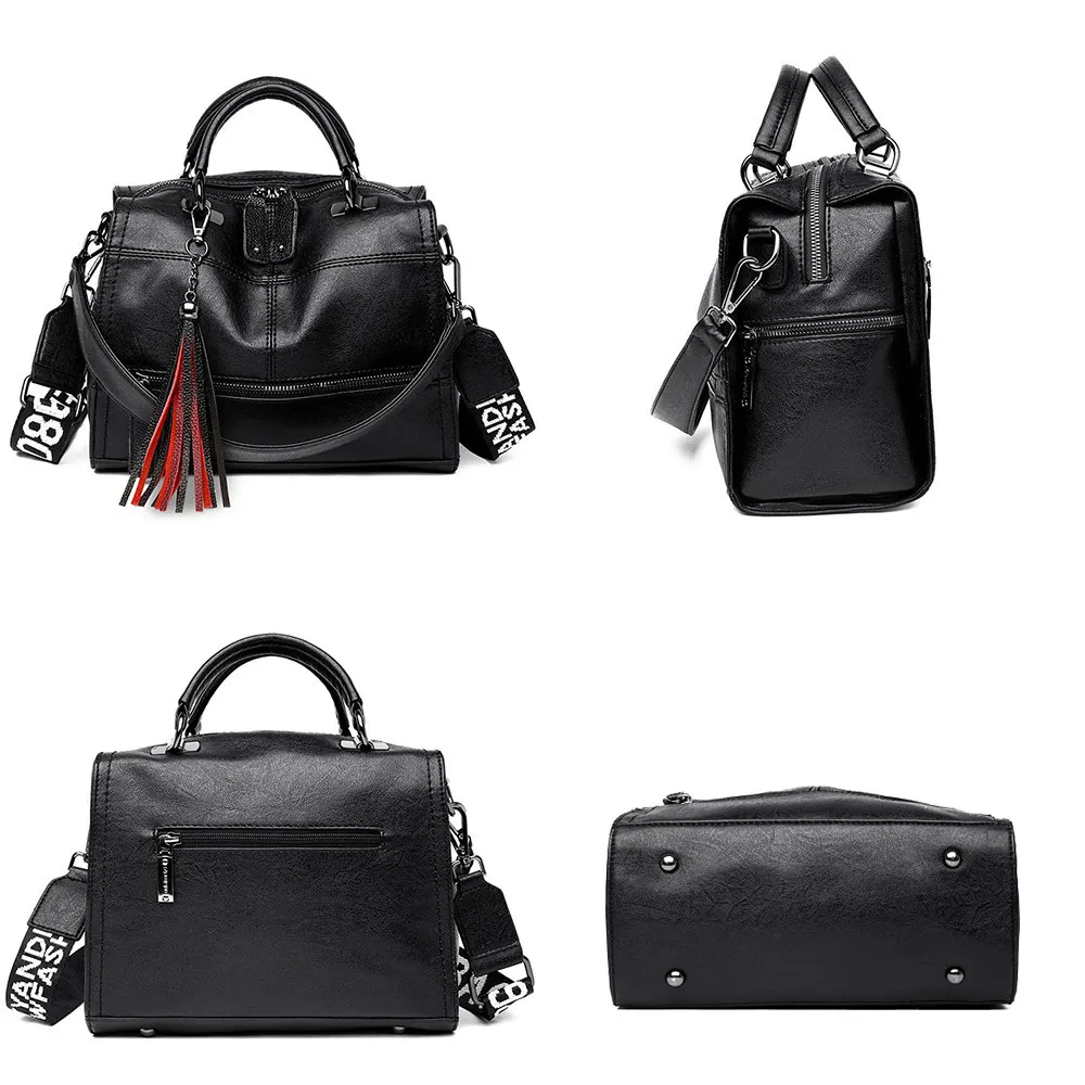 Женские кожаные сумки с кисточками повседневные винтажные через плечо 2019 | Багаж
