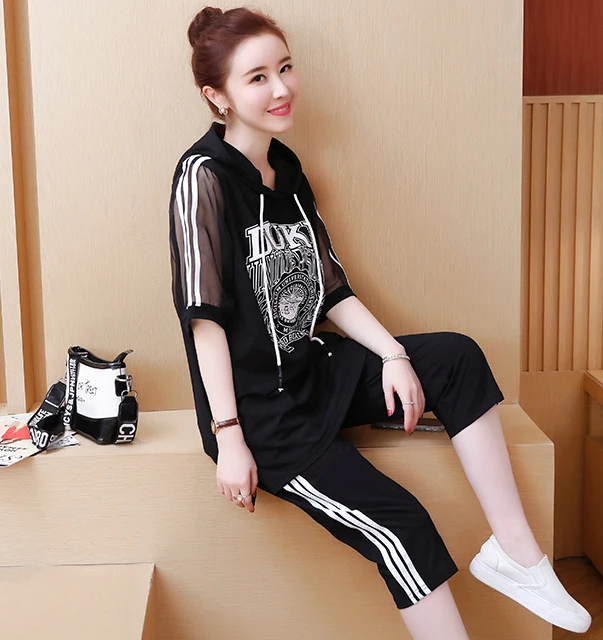 

Plus Size 2 Piece Outfits tracksuits for Women Fashion Designer Top and Pant Suits Matching Sets 2020 Summer Festival Clothing