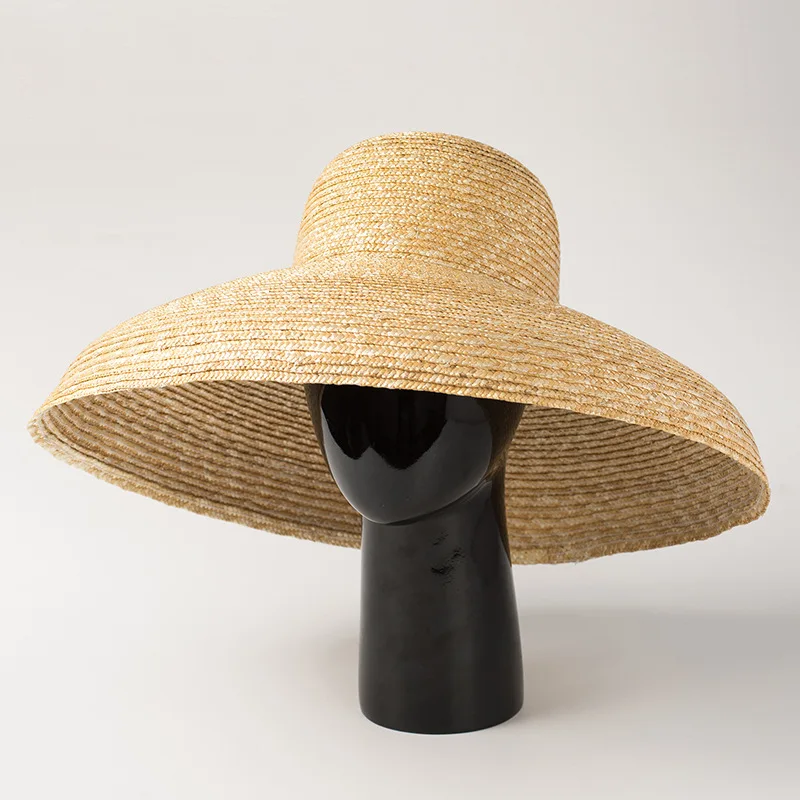 Женская соломенная шляпа с широкими полями Пляжная Солнцезащитная от солнца