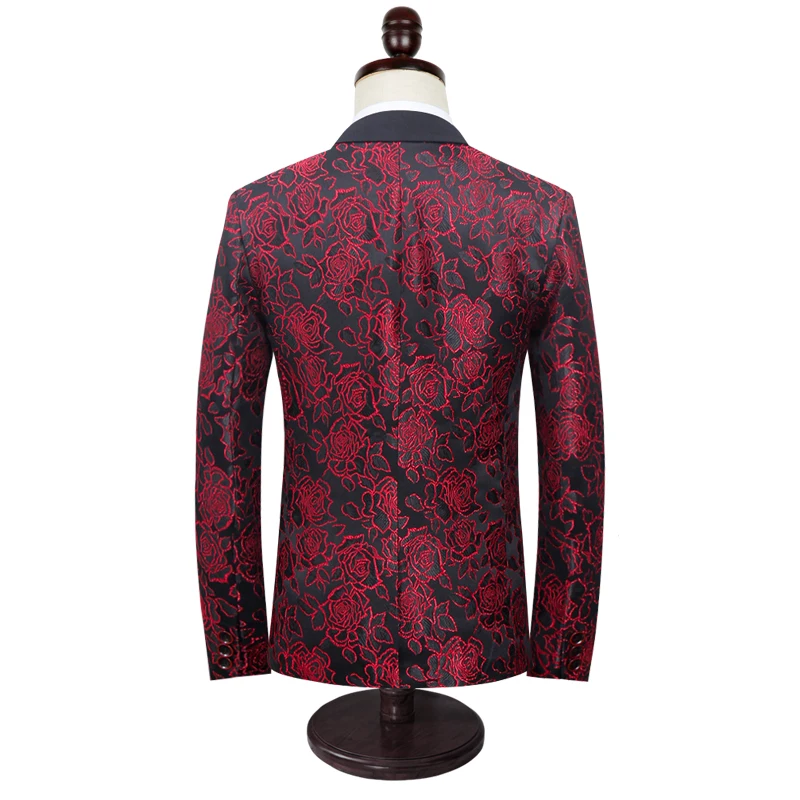 

Classic Jacquard Suit Men Jacket Slim Design Business Banquet Men Blazer Jacket Asian Size 5XL Red , Blue Fashion Men Dress Suit
