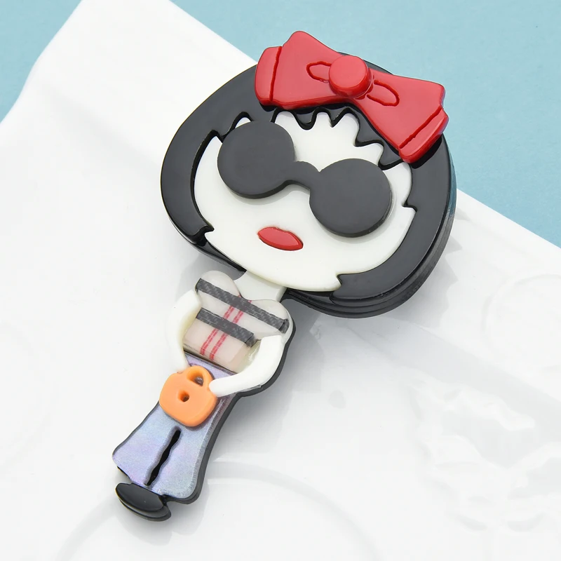 

Wuli&baby Acrylic Wear Bowknot Girl Brooches For Women Take Bag Wear Glasses Lady Party Office Brooch Pin Gifts